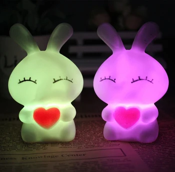 

7Style Changing Led Rabbit Night Light for Children Baby Kids Gift Animal Cartoon Decorative Lamp Bedside Bedroom Living Room