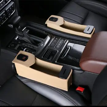 車の収納ボックスデジタルディスプレイusb充電器カップホルダー高-容量シートギャップオーガナイザー整頓アクセサリー33x26cm