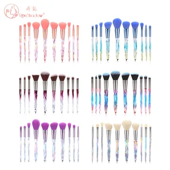 

5/6/10Pcs Crystal Makeup Brushes Set Powder Foundation Eye Blush Brush Shadow Eyebrow Cosmetic Professional Makeup Brush Tools