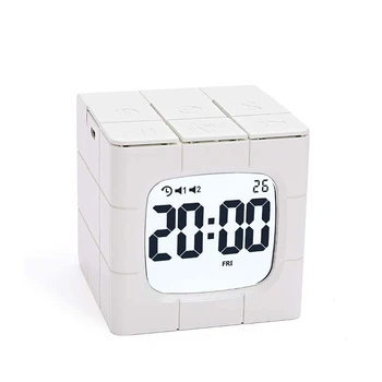 

Digital Rubik’s Cube Clock with Calendar ，2 Alarm Settings Night Light desk clock 1-60 Minutes Timer 10 Level Brightness