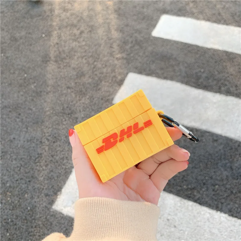 Забавный DHL чехол-контейнер для Apple Airpods Pro, силиконовый чехол с милым мультяшным рисунком, чехол для наушников Airpods 2/1, чехол для наушников