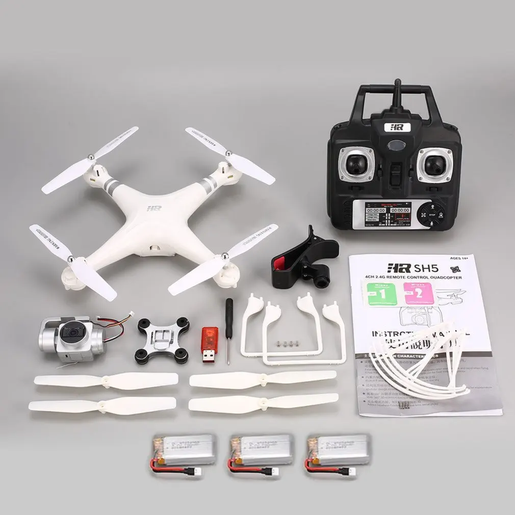 SH5HD FPV RC Дрон RC Квадрокоптер с 1080P Регулируемый широкий угол Wi-Fi HD камера живое видео высота удержания 3 батареи - Цвет: 720p white 3 B