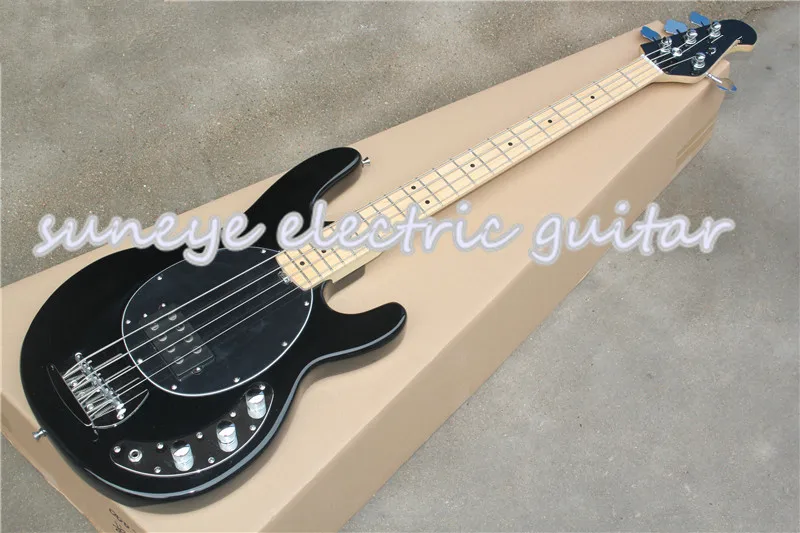 

Suneye Music Man Style Sting Ray Electric Bass Guitar 4 String Black Glossy Finish 4 String Electric Bass Guitar DIY Guitar Kit