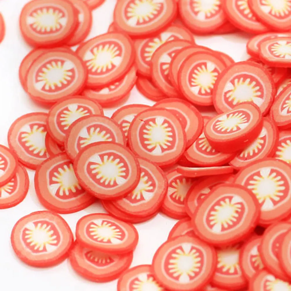 

Cute Tomato Fruit Fancy Nail Art Polymer Clay Slice For Nail Art Decoration