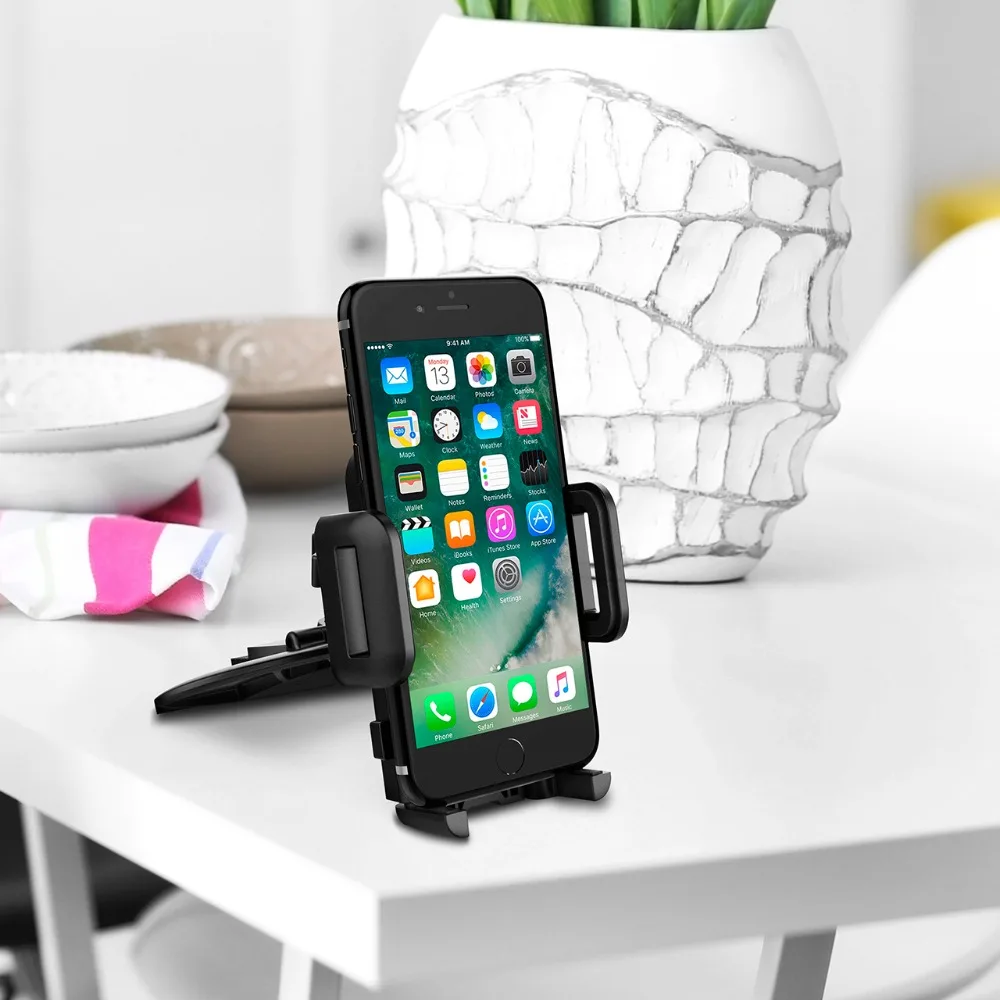 Original MPOW Universal Smartphone CD Slot Car Mount Phone Stand Holder Cradles with Three Side Grips For iPhone XSX876 (6)
