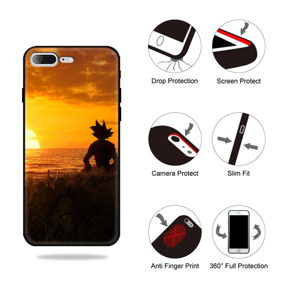 Для iphone 11 чехол стеклянная задняя крышка из аниме Goku dragon ball super case iphone x чехол для iphone 6 6s 7 8 Plus X XS Max XR 11 pro