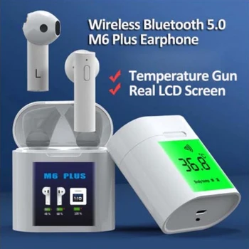 

Dropshipping TWS M6 Plus Headset mini Earbuds Bluetooth 5.0 Earphones наушники Temperature Test 6D stereo Headset Detection