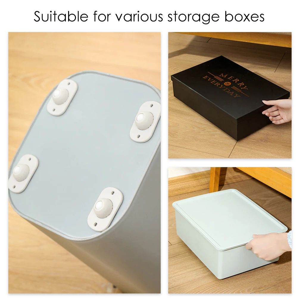 4Pcs Self Adhesive DIY Pulley Accessories Storage Box Hardware Wheel Bed Bottom Mobile Noiseless Casters for Home | Обустройство дома