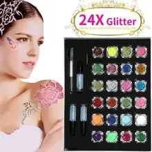 Татуировка пигмент принцесса 24 формы 24 Блестки кисти татуировки Временные татуировки