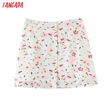 

Tangada women floral print pencil skirts faldas mujer summer female young style holiday mini skirt 1J19