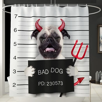 

modern waterproof demon dog pattern bath shower curtains sets polyester fabric screen for bathroom cortinas para bano DW079