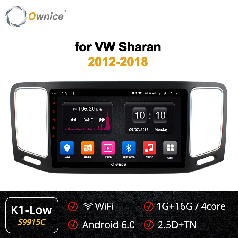 Ownice K3 K5 K6 Android 8,1 Восьмиядерный для VW Volkswagen Sharan 2012- автомобильный Радио DVD 4G/64G Suppport 4G sim-карта DAB - Цвет: S9915 K1-Low
