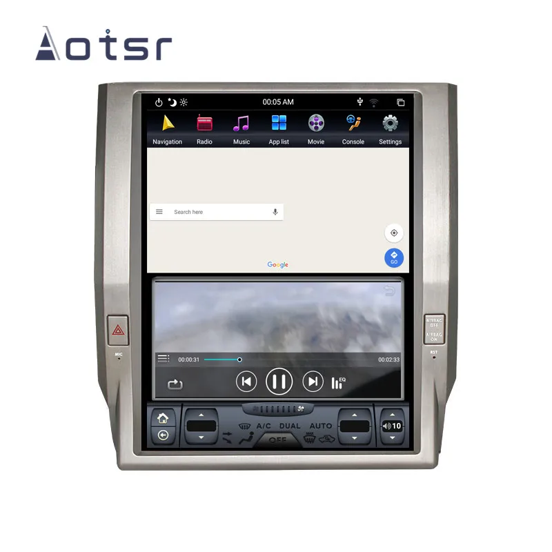 AOTSR 12,1 дюймов Android 8,1 Tesla стиль HD экран Автомобильный gps навигатор для Toyota Tundra- головное устройство мультимедийный плеер