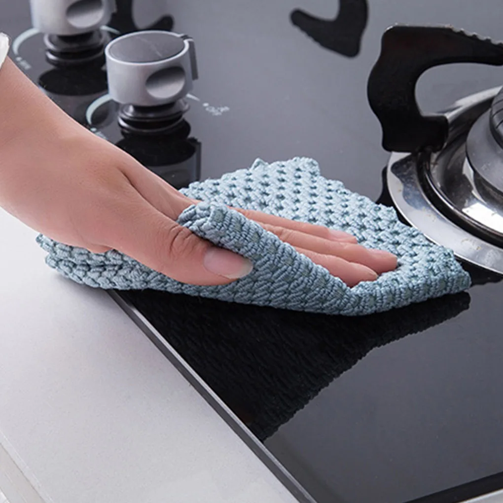 Hot! 1PC/5PCS Anti-grease Wiping Rags Kitchen Super Absorbent Microfiber Cleaning Cloth Home Washing Dish Towel | Дом и сад
