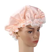 Женский двухслойный Чепчик для сна, домашний, для ванной, для душа, на шнурке, капот, крышка для головы, для взрослых, длинные волосы, колпак для сна 58-60 см