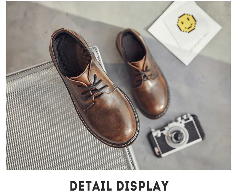 Vintage Women Flat Oxfords Shoes British Soft Leather Student Platform Brogues Shoes Flat College Lace Up Oxford Shoes For Woman (4)
