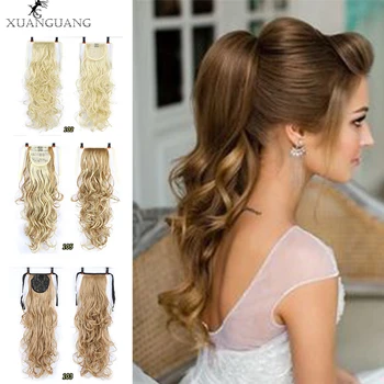 

XUANGUANG bandages ponytail Curly ponytail The wig Hair extensions ponytail extension Synthetic wigs High temperature