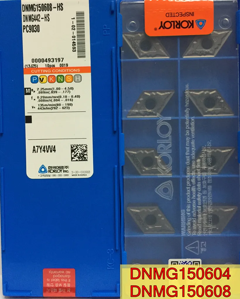 Korloy Carbide Insert Korloy Grade: H01 Insert #: DNMG 431 HA Pack of 10 Korloy Carbide Insert Korloy Grade: H01 Insert #: DNMG 431 HA Pack of 10