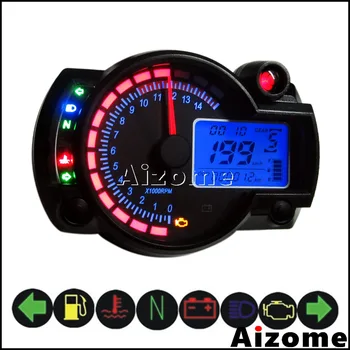 

Universal Motorcycle LCD digital Odometer Speedometer Adjustable Gauge Speedometer Tachometer w/ Speed Sensor