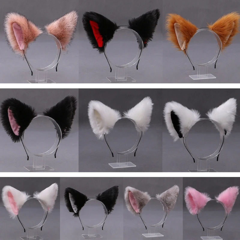 

Kitty Cat Ears Headband Fox Tail Cat Claw Kawaii Lolita Maid Hair Hoop Halloween Cosplay Party Fancy Headwear Women Cute Gift