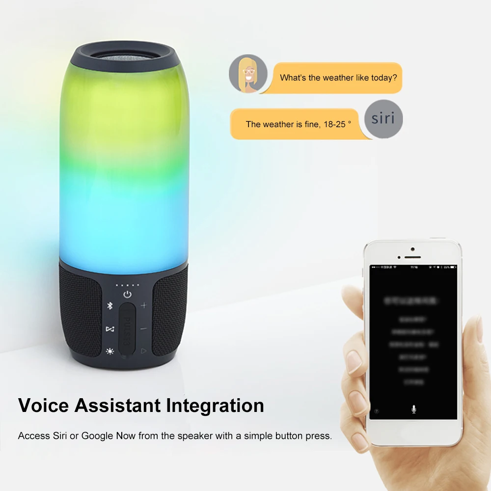 JBL Pulse3 Wireless Bluetooth Speaker IPX7 Waterproof Colorful Mini Lightshow Outdoor Portable Sound Stereo Deep Bass Speaker