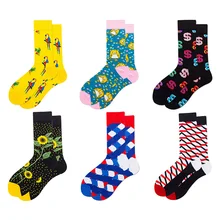 Хлопковые носки для женщин; забавные животные с цветочным рисунком; Милая мышь; попугай; Подсолнух; доллар; цветная веревка; 1 упаковка