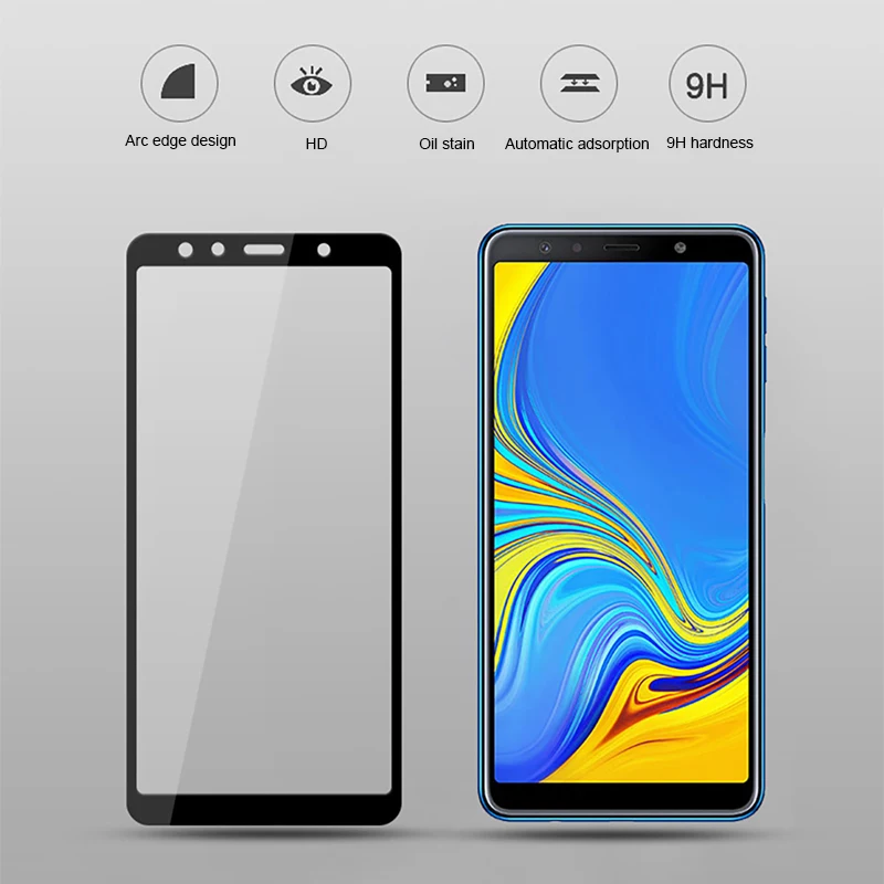 3 шт. экран загибающаяся Защитная Стекло на для Samsung Galaxy A7 A8 J4 J7 J6 J8 J4 J6 A8 A6 плюс закаленное Стекло