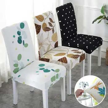 

Elastic Printed Chair Cover Spandex Stretch Chair Covers For Kitchen/Dining Room Office Chair Slipcover Chair Cover With Back