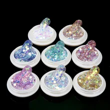 Онлайн знаменитостей Горячая Goblin ученик блесток глаз Макияж блесток яркий градиент Маникюр мерцающая пудра блесток Linglong PC