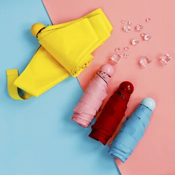 

Capsule Umbrella Mini Light Small Pocket Umbrellas Anti-UV Folding Compact Cases Couple umbrella Sun umbrella for Girl Teen Gift
