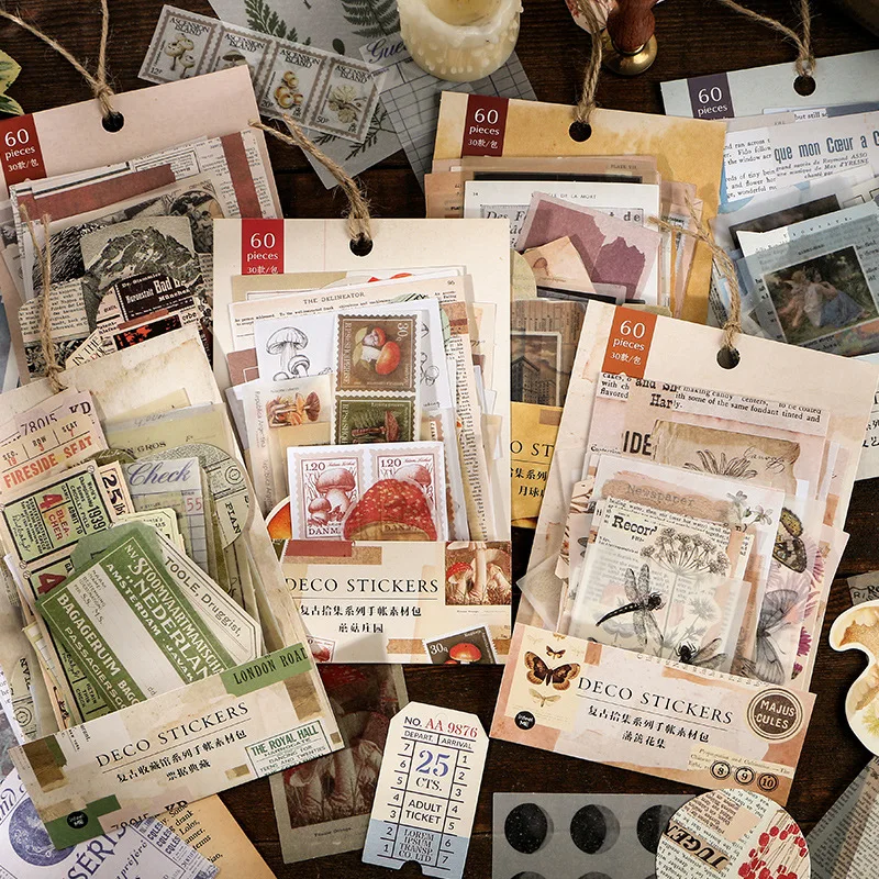 

infeel.me PDA Material Package Retro Pick Set Series INS-Style Figure DIY Hand Account Adhesive Paper Little Picture