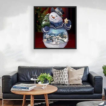 

Full Round Diamond Painting Christmas Snowman 5D DIY Diamond Embroidery Landscape Picture Of Rhinestone Home Decor