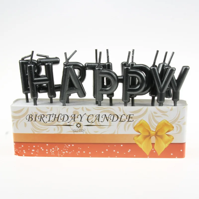 Розовые, золотые, серебряные, красные буквы с надписью «Happy Birthday Candl Cake», праздничные принадлежности для дня рождения, свечи для торта, выпечка в подарок - Цвет: Оранжевый