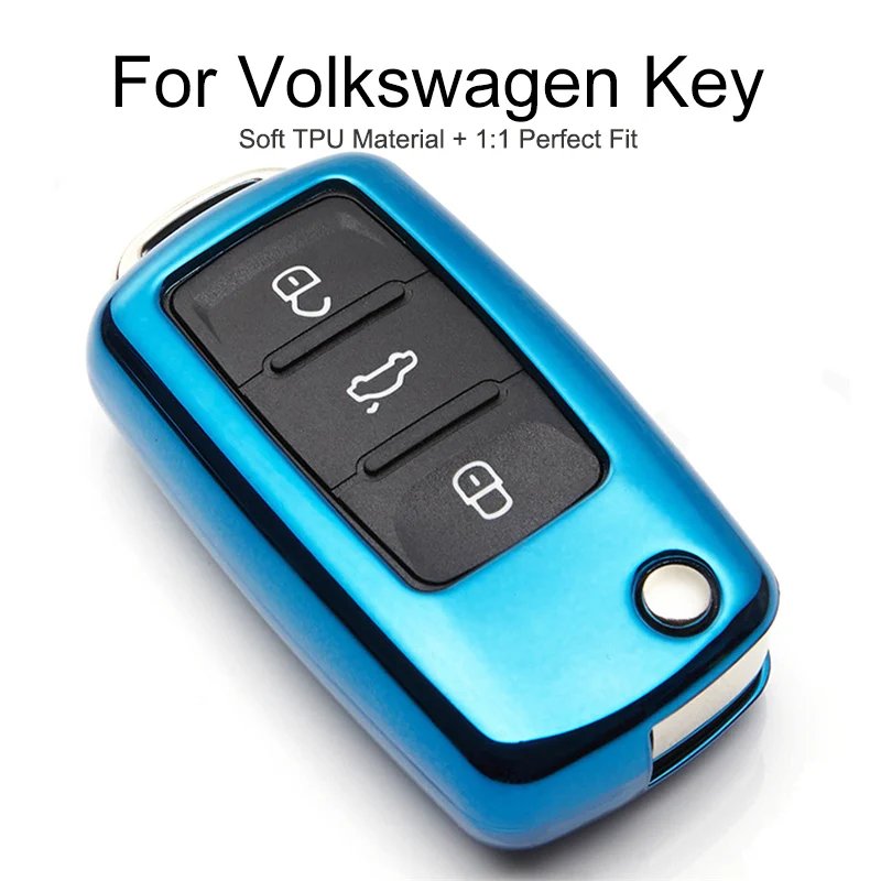 

TPU Protection Car Key Cover Case For VW Polo 6R Passat B6 B7 B8 B5.5 CC Scirocco Jetta 6 T5 Sharan Tiguan 2019 Key Chain Ring