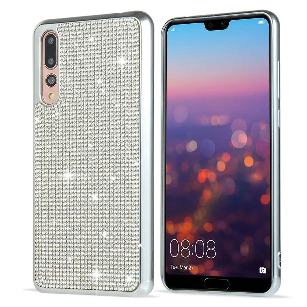 Блестящий чехол со стразами для Huawei P30 P20 Mate20 Pro шикарный мягкий резиновый