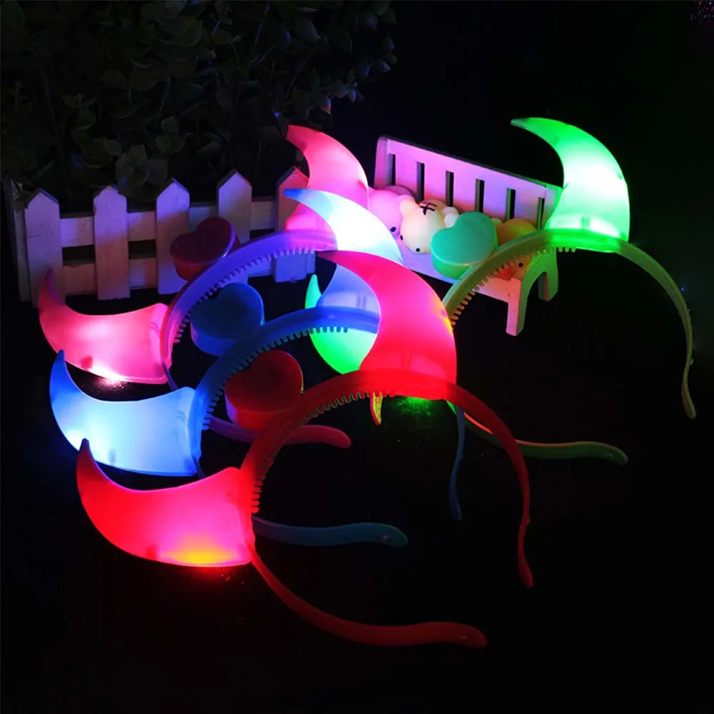 

1Pcs LED Devil Horn Light Up Headband Flashing Horn Halloween&Christmas Party Hair Accessories Decor Supplies