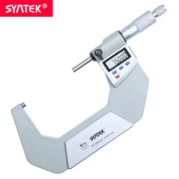 

Syntek 0.001mm IP65 Waterproof Electronic Digital Outside Micrometer 75-100mm Caliper Thickness Gauge Meter Carbide Tip Measure