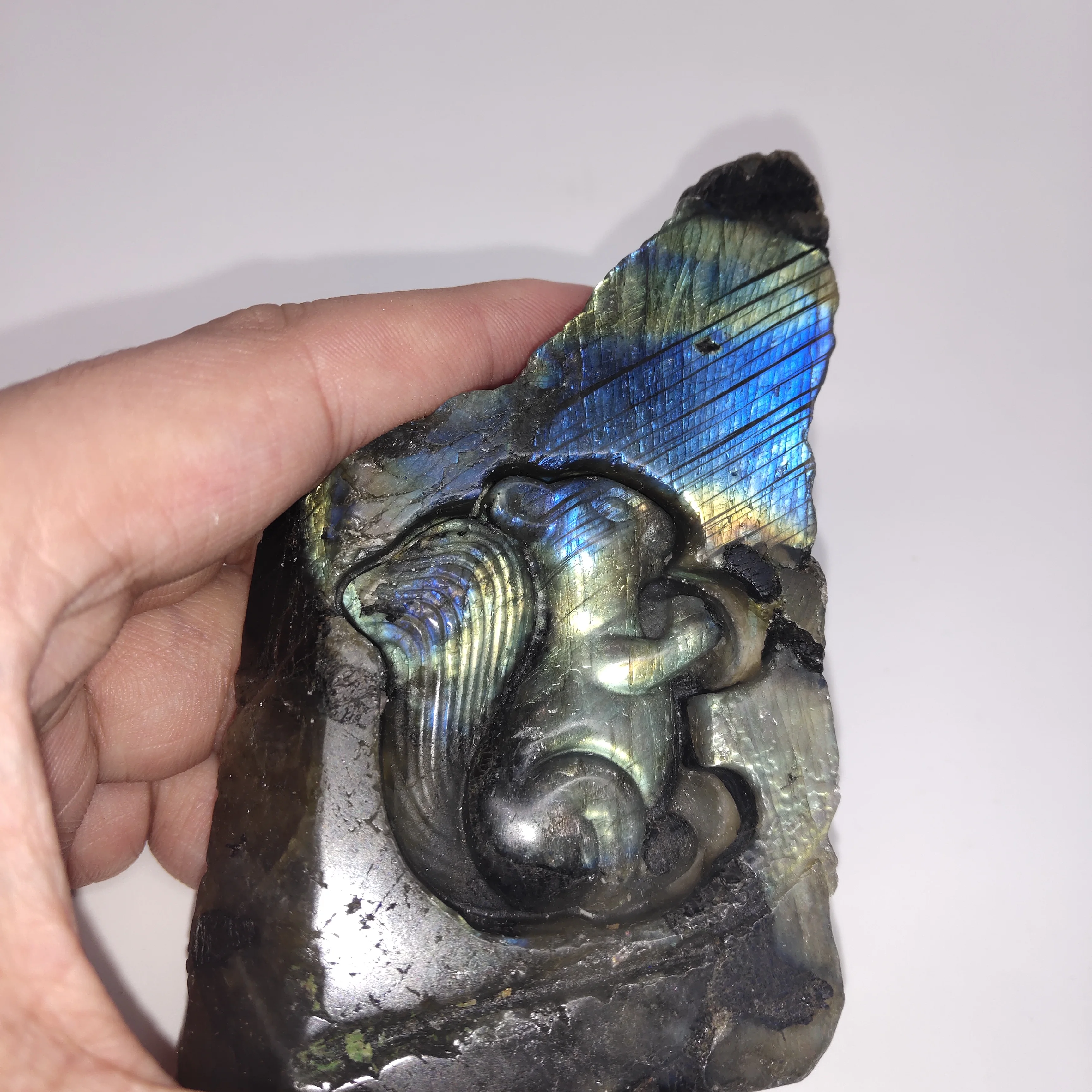 155 г заживляющий Кристалл Красочный натуральный Лабрадорит белка резьба грубые