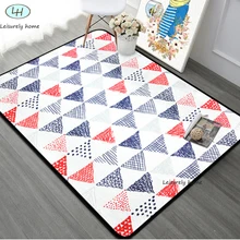 Треугольный Стиль, коралловый бархат, скандинавский детский игровой коврик для ползания, коврик для гостиной, спальни, кабинета, стола, декоративная теплая комната