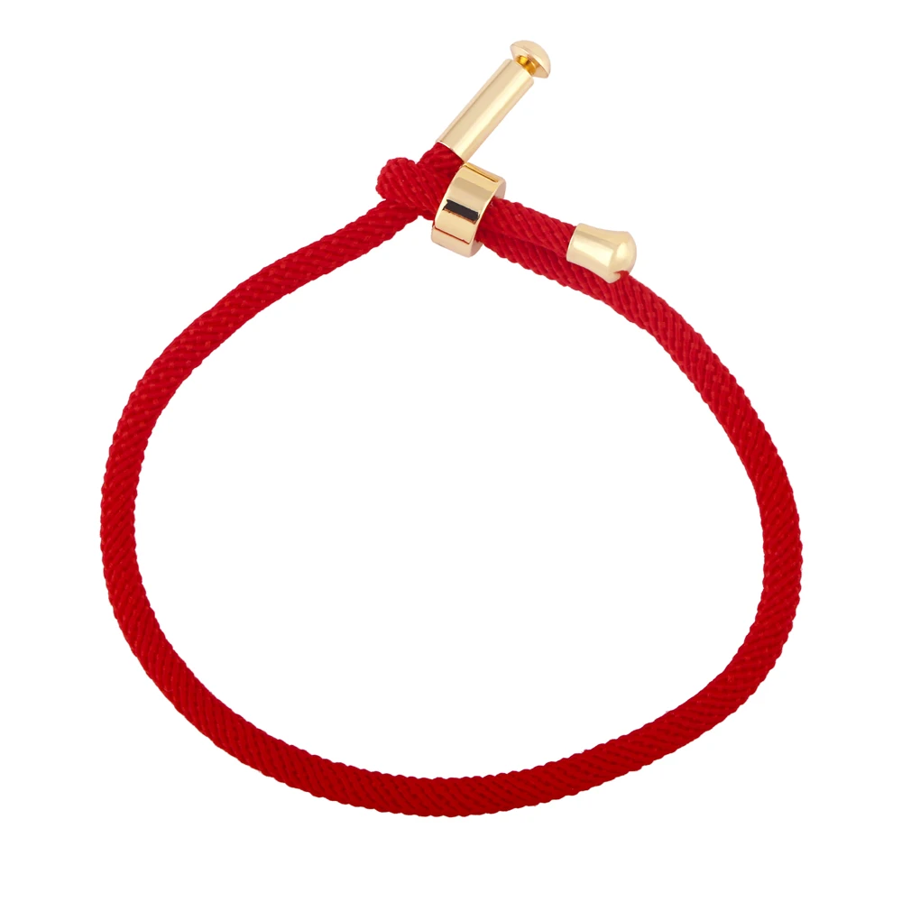 OCESRIO Colorful Adjustable Cotton Red Rope Bracelet Chain Gold Plated  Copper DIY Components for Jewelry Making cana002