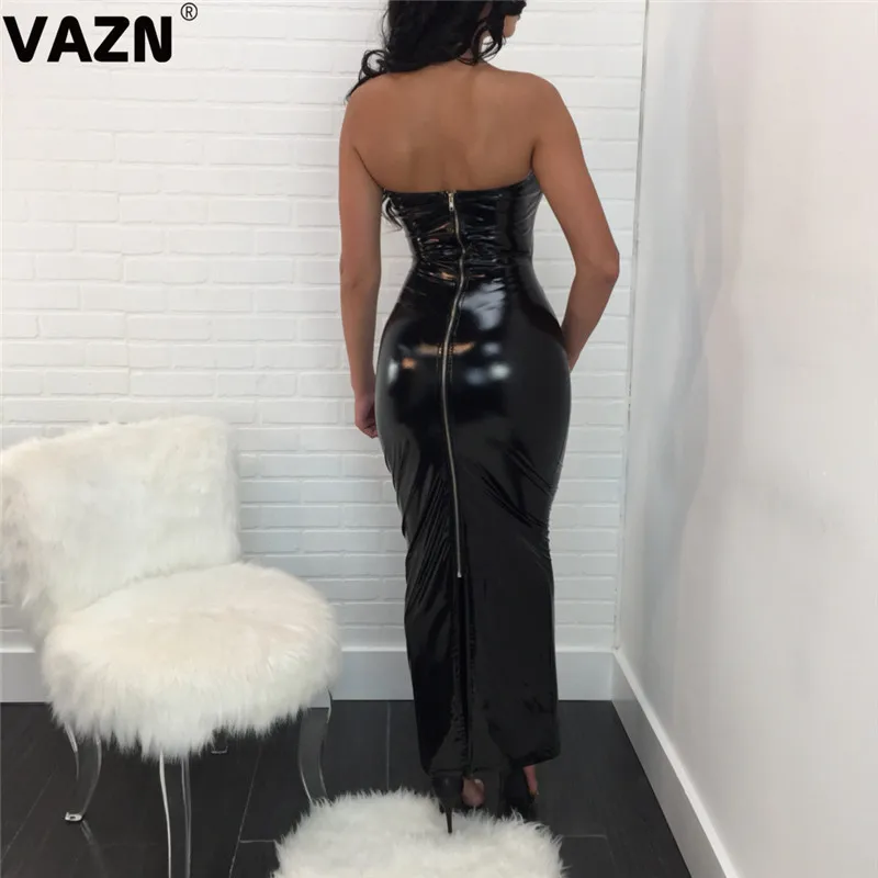 VAZN, летние, черные, одноцветные, вечерние, без бретелек, Бандажное, Клубное, сексуальное, тонкое, молодежное платье, платье без рукавов, женское платье