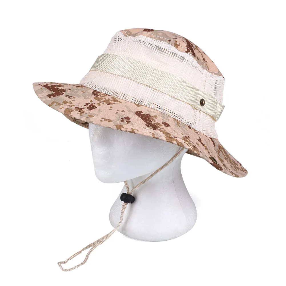 jungle camouflage Открытый взрослых рыбалка охота Пешие прогулки камуфляжные шляпы Солнцезащитная крышка с сеткой - Цвет: jungle camouflage