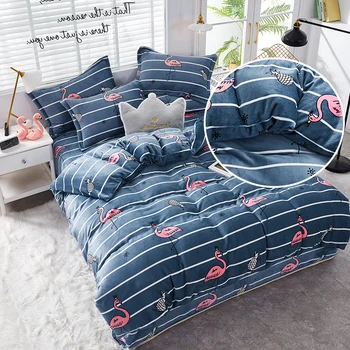 

YanTing Flannel Home Textile Bedding Duvet Cover Anti Fading Keep Warm Quilt Cover Twin Full Queen King Size Gentle Cycle Only