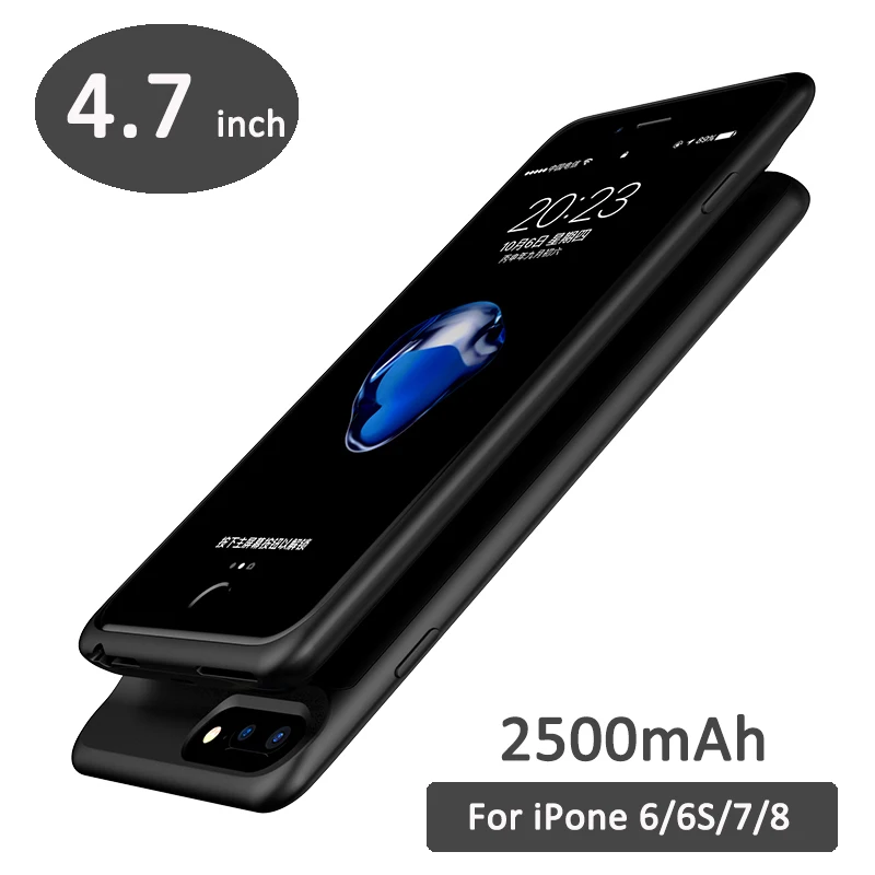 JAVY портативное зарядное устройство для iPhone 6, 6 S, 7, 8 Plus, чехол для зарядного устройства для iPhone X, S, ультра тонкая зарядка, power ban - Цвет: 2500BK 6 6S 7 8