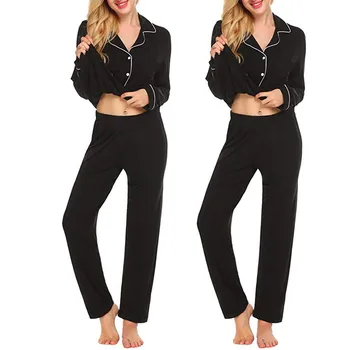 

2PC Spring Women Sleepwear Faux Silk Satin Pajamas Set Long Sleeve Sleepwear Pajamas Suit Female Homewear Nightgown Sleepwear