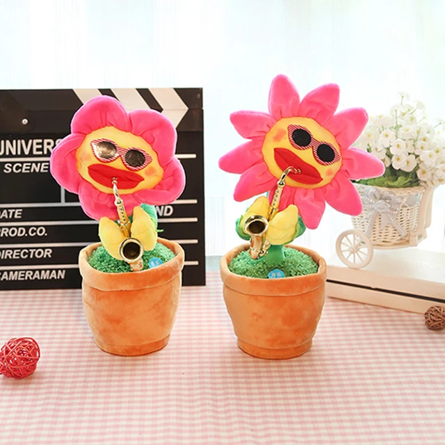 Simulation Sunflower Saxophone Plush Toy Enchanting Sunflower Musical Toys Funny Dancing Flower Connecting With  Toy 3