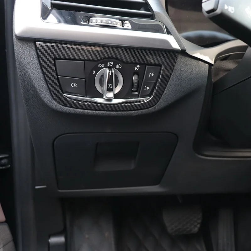 

Новинка для BMW X3 X4 X3M X4M IX3 G01/G02/G08 M Sport 1 шт. ABS углеродное волокно панель управления фар Накладка автомобильные аксессуары