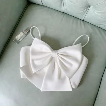 

Bow Camisole Top for Woman 2020 New Sweet Temperament Sexy Bow Wild Little Solid Color Strap Shirt Female Sexy Top