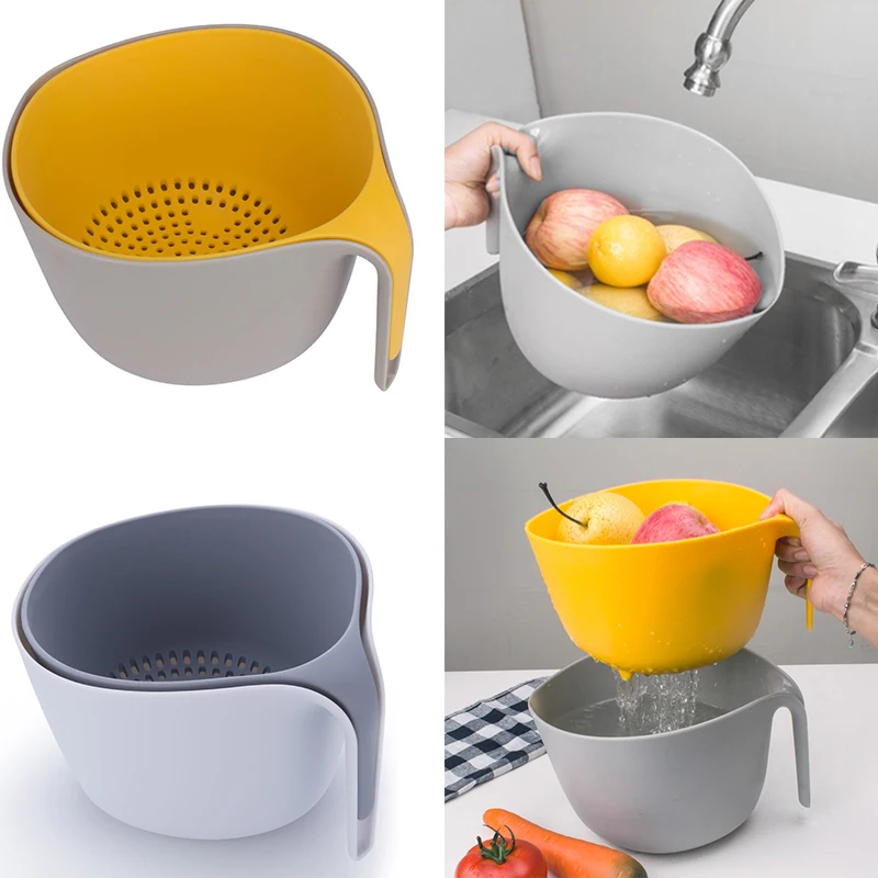 1 Thickening Can Separate Washing Bowl And Strainer Colander Sets For Noodles Vegetables Fruit Drain Basket Kitchen Tool | Дом и сад