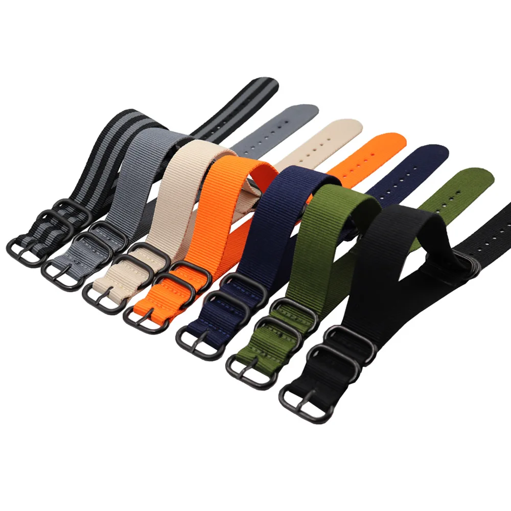 

James Bond Strap Colorful Rainbow 18mm 20mm 22mm 24mm Military NATO Strap Fabric Nylon Strap Belt 20mm 24mm